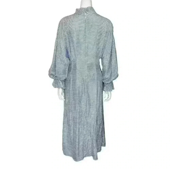 Rachel Comey Clipse Dress Size 6 Silk Blend Striped Midi Maxi Pocketed Chic - Picture 4 of 10